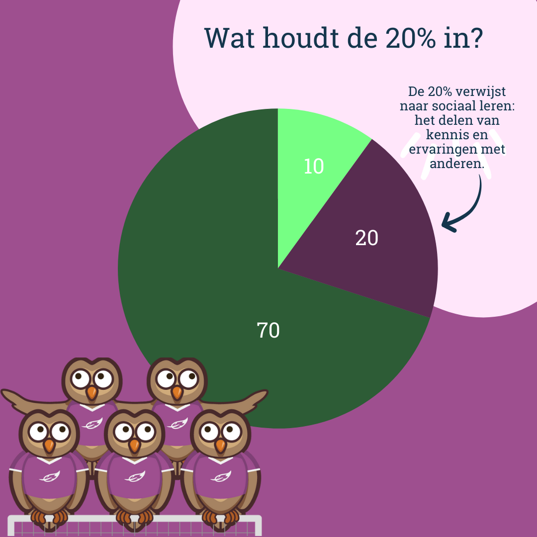 Wat betekent de 20 in het 70:20:10 model 