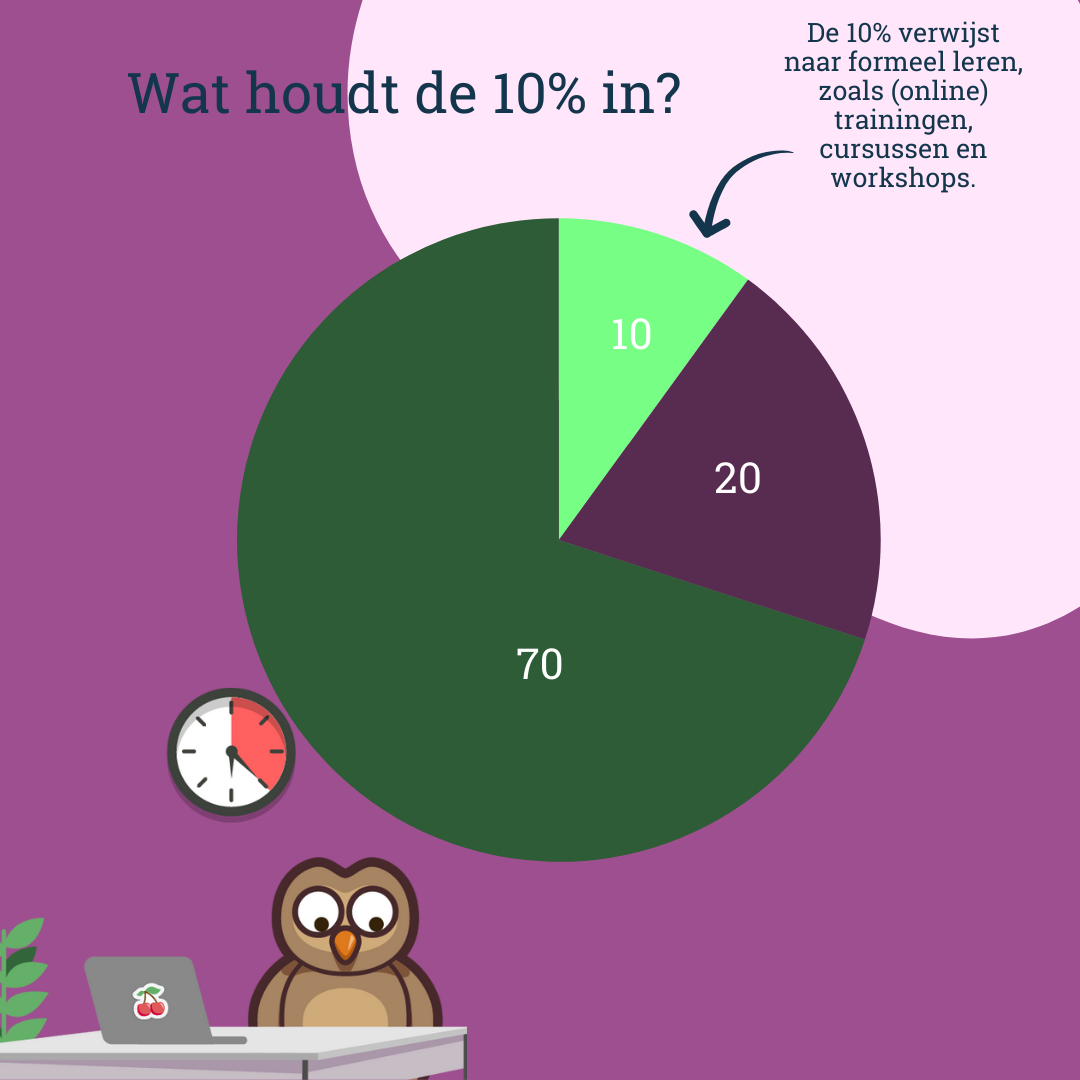 Wat houdt de 10% uit het 70:20:10 model in 