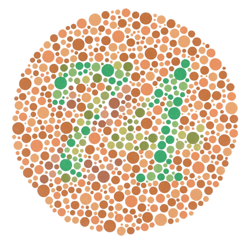 Circle that consists of lots of circles, where you can see a number depending on how much colors you can perceive.