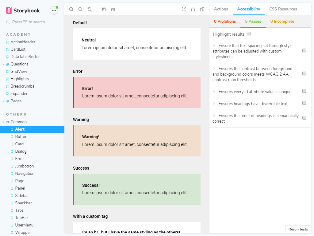 Accessibility checking